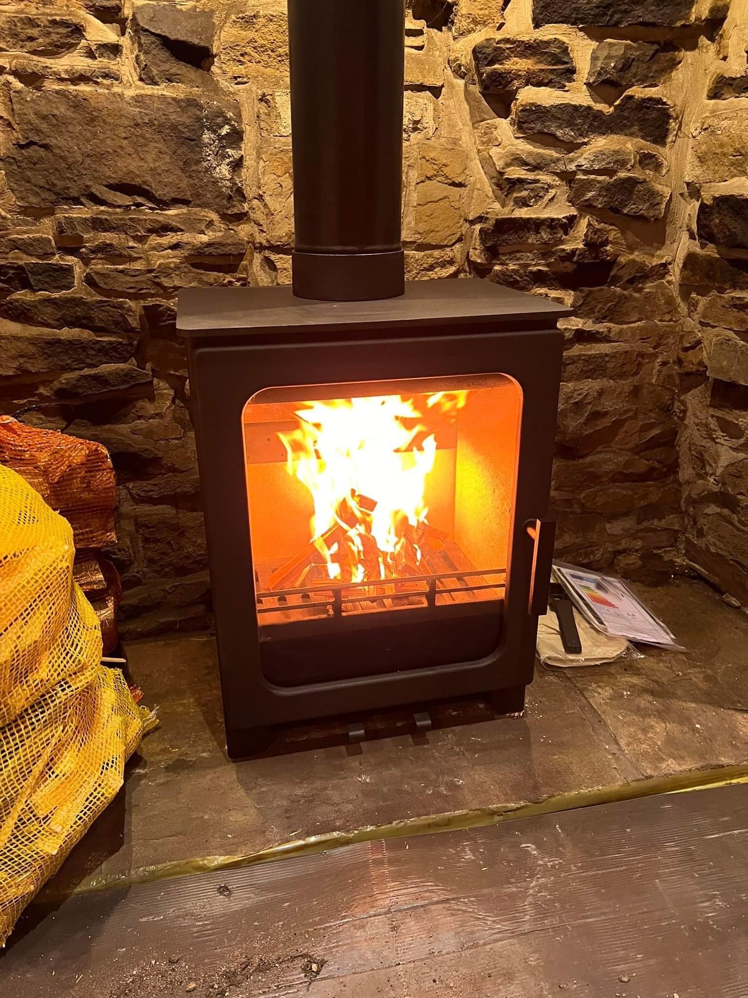 Log burner installation
